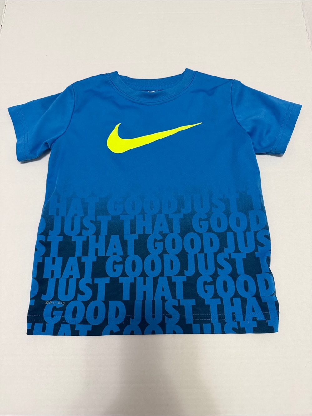 Nike Bright Blue Short Sleeve Tee with Yellow Swoosh